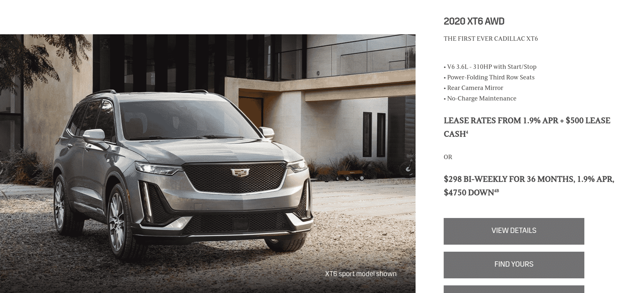 Cadillac XT6 cardeals from dealerships in Canada