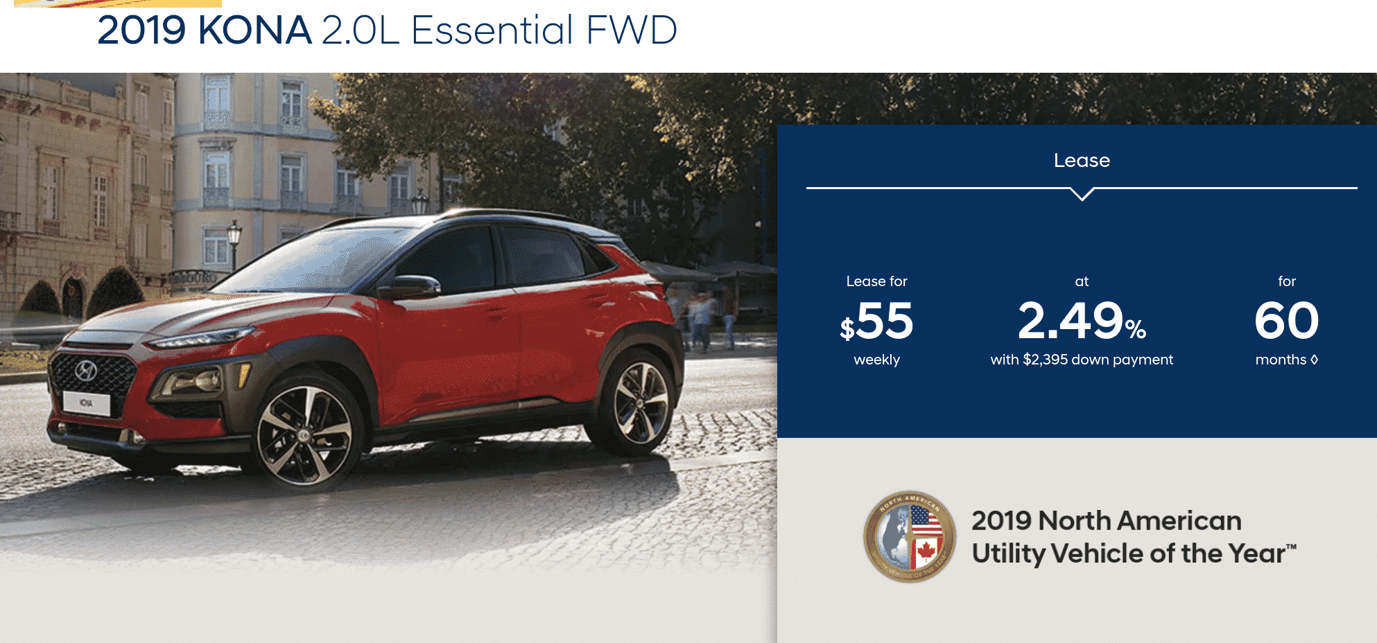 Hyundai Kona is one of the Best New Car Deals In Ontario