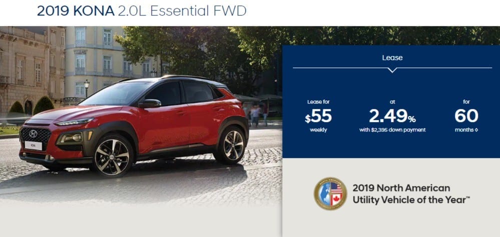 2019 Hyundai Kona is one of the best new car deals in Canada