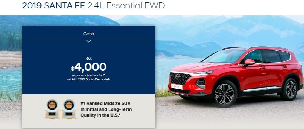 2019 Hyundai Santa Fe is one of the best new car deals in Canada