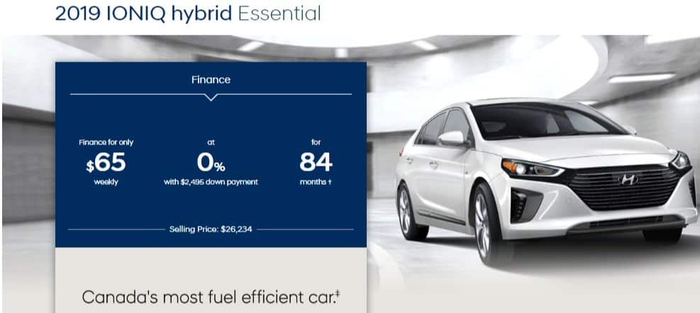 2019 Hyundai Ionic is one of the best new car deals in Canada
