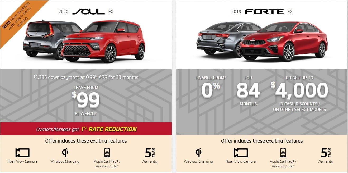 2019 Kia new car deals in Canada