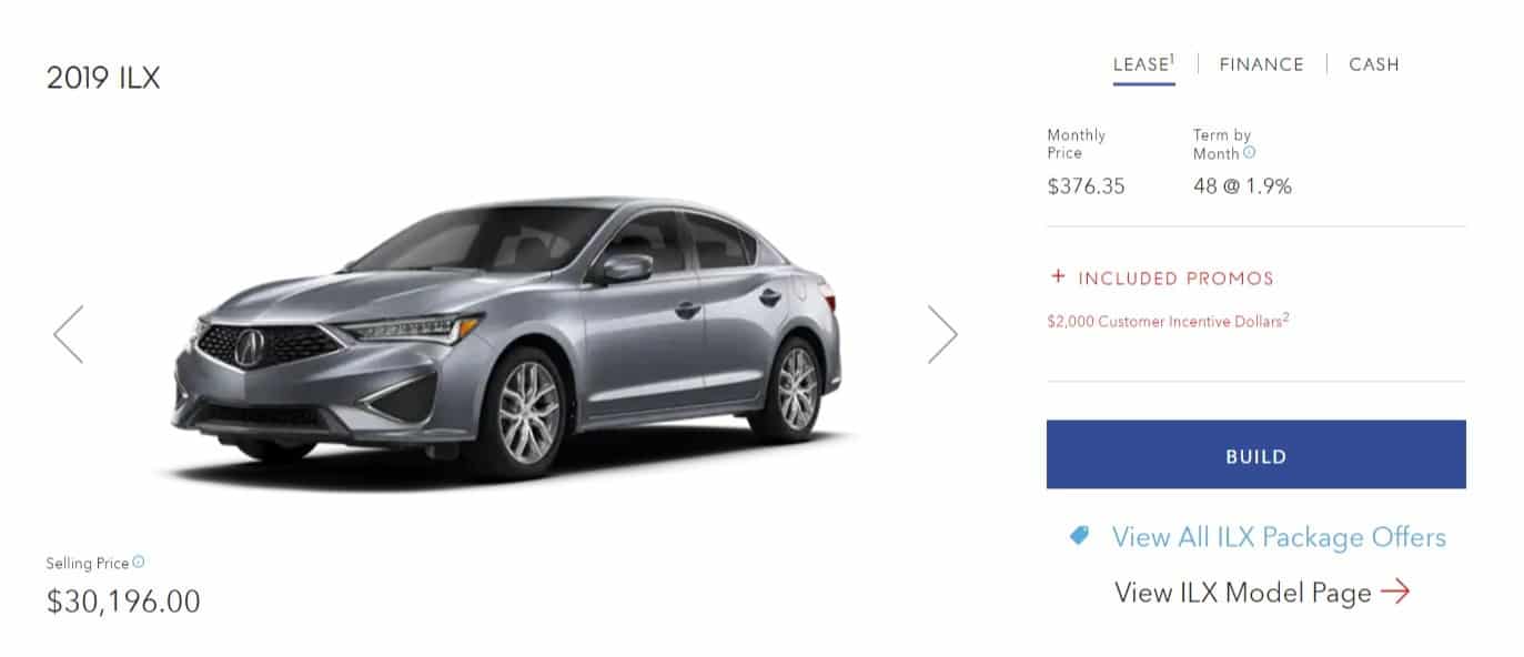 2019 Acura ILX deals in Canada
