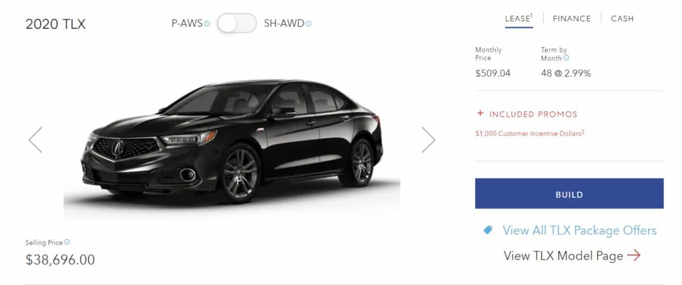 2019 Acura TLX deals in Canada