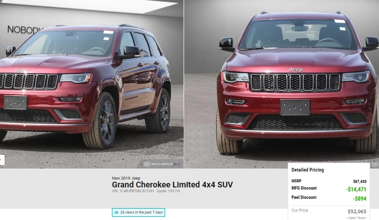 2019 Grand Cherokee deals in Canada