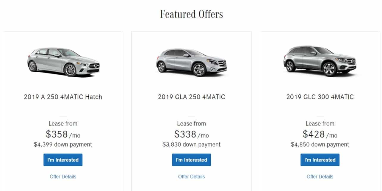 2019 Mercedes car deals in Canada