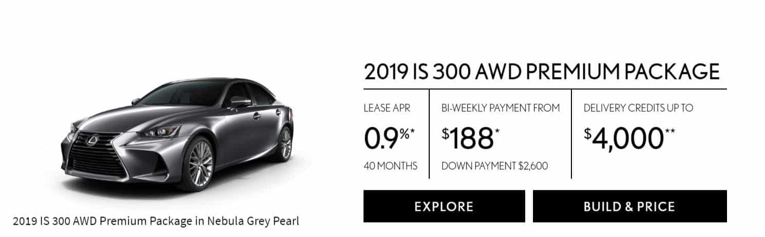 2019 Lexus IS 300 deals in Canada