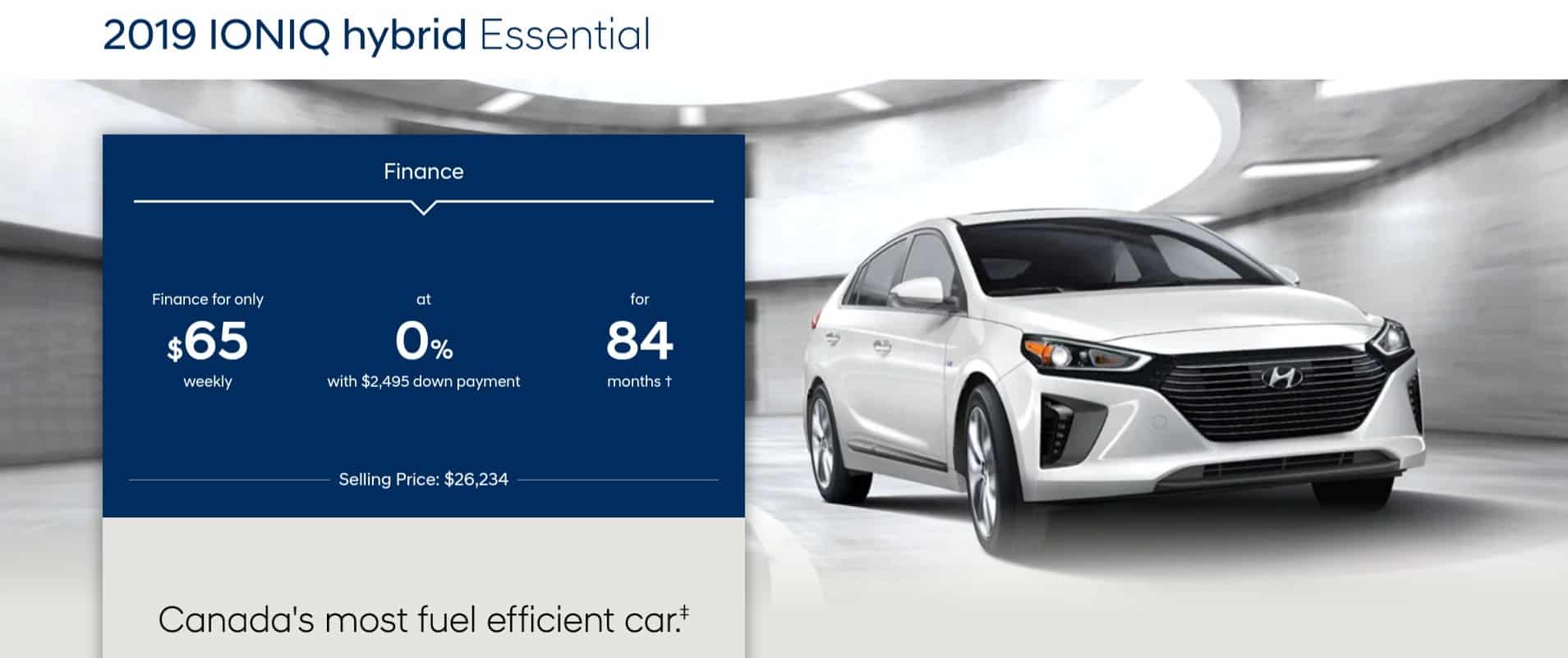 2019 Hyundai Ioniq is one of the best new car deals in Canada