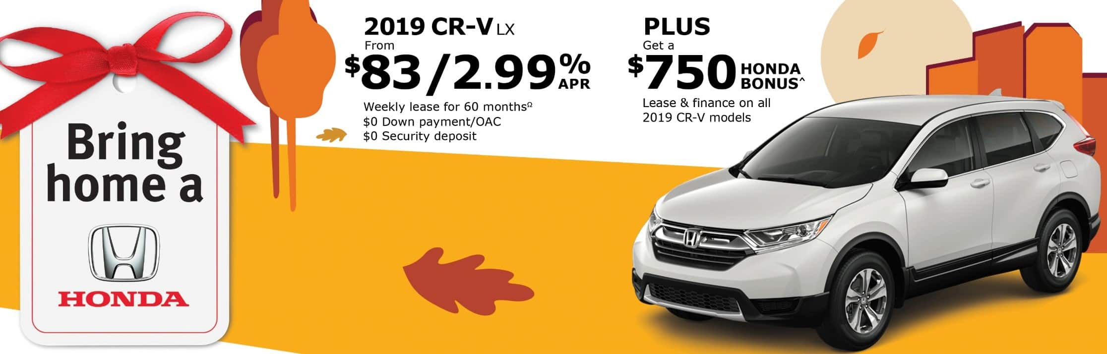 2020 Honda CRV is one of the best new car deals in Canada