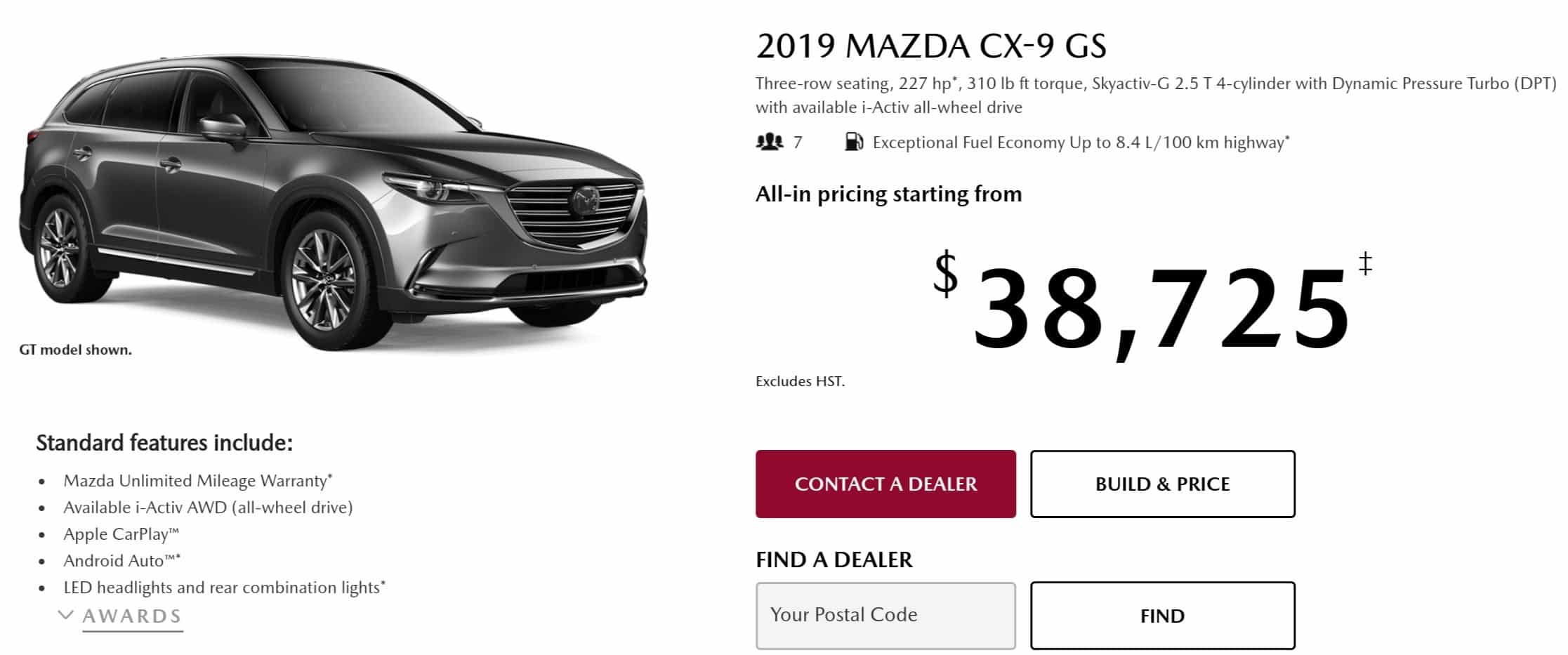 2019 Mazda CX 9 is one of the best 7 seater suv lease and finance deals