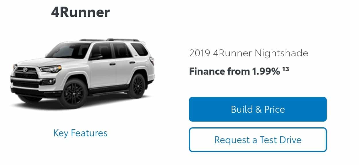 2019 Toyota 4Runner is one of the best new car deals in Canada