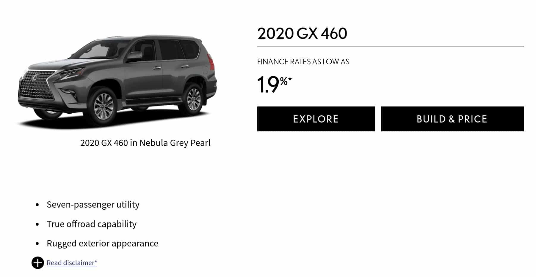 2020 Lexus GX 460 is one of the best new car deals in Canada