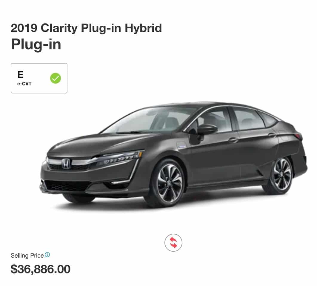 2019 Honda Clarity Hybrid is a great electric car deal