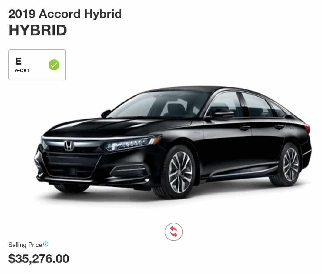 2019 Honda Accord hybrid is a great electric car deal