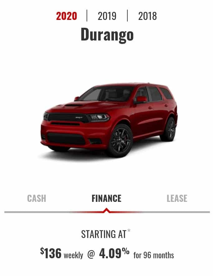 2020 Dodge Durango is one of the best 7 seater suv lease and finance deals