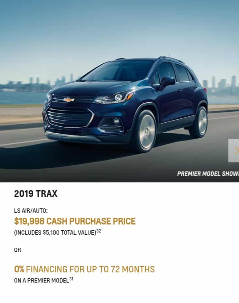 Chevrolet Trax 2020 Offers