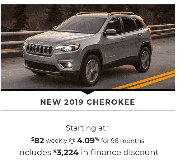 2019 Jeep Cherokee is a great SUV lease or finance deal in Canada