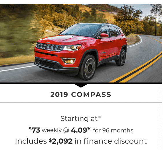2019 Jeep Compass is a great SUV lease or finance deal in Canada