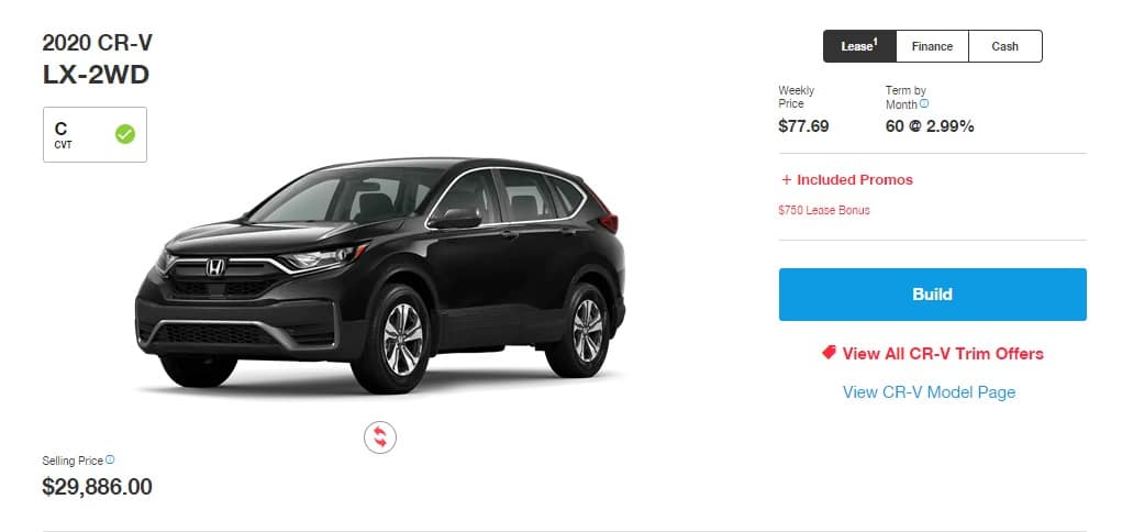 2020 Honda Lease Deals & Finance Offers