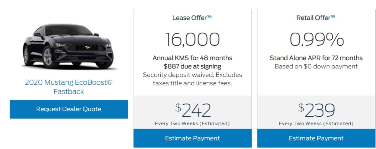 2020 Ford Lease Deals & Finance Offers