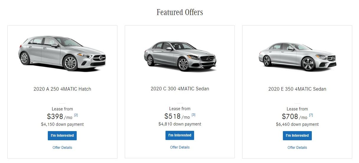 2020 Mercedes Lease Deals & Finance Offers