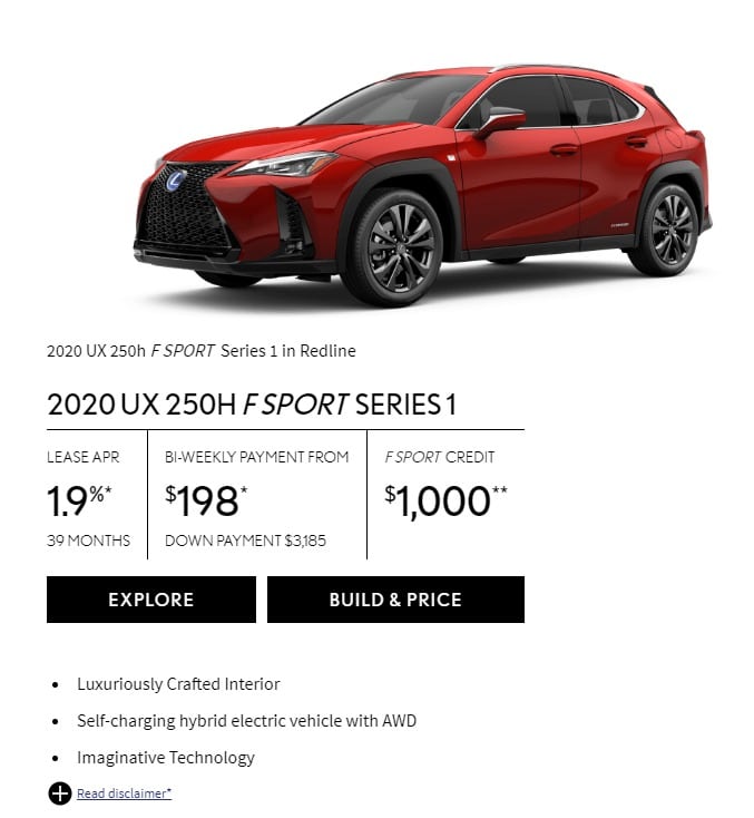 2020 Lexus Lease Deals & Finance Offers