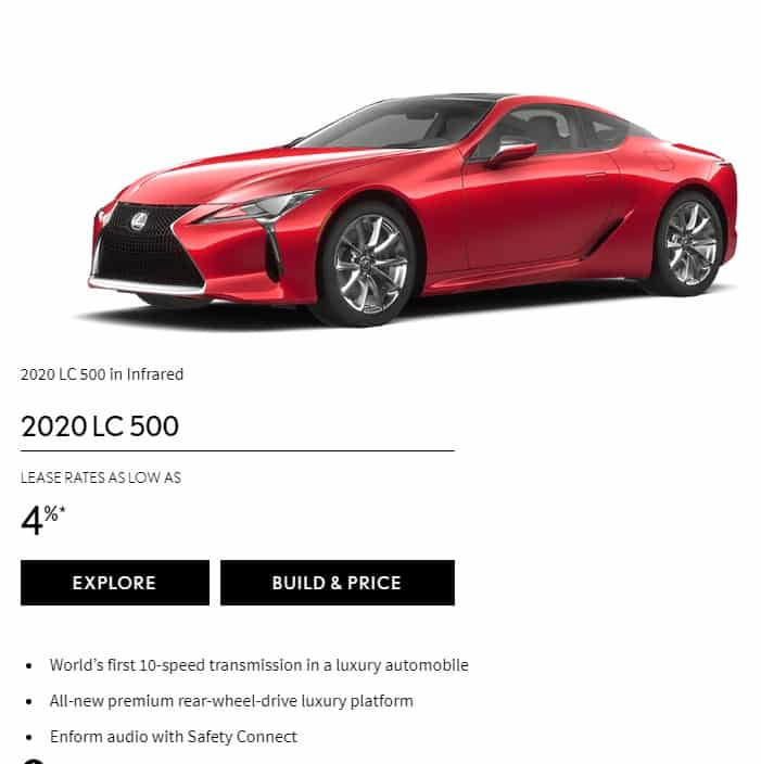 2020 Lexus Lease Deals & Finance Offers