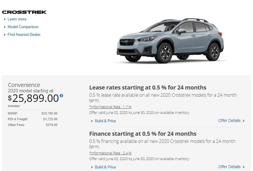 2020 Subaru Lease Deals & Finance Offers