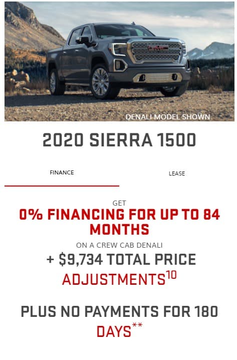 2020 GMC Lease Deals & Finance Offers